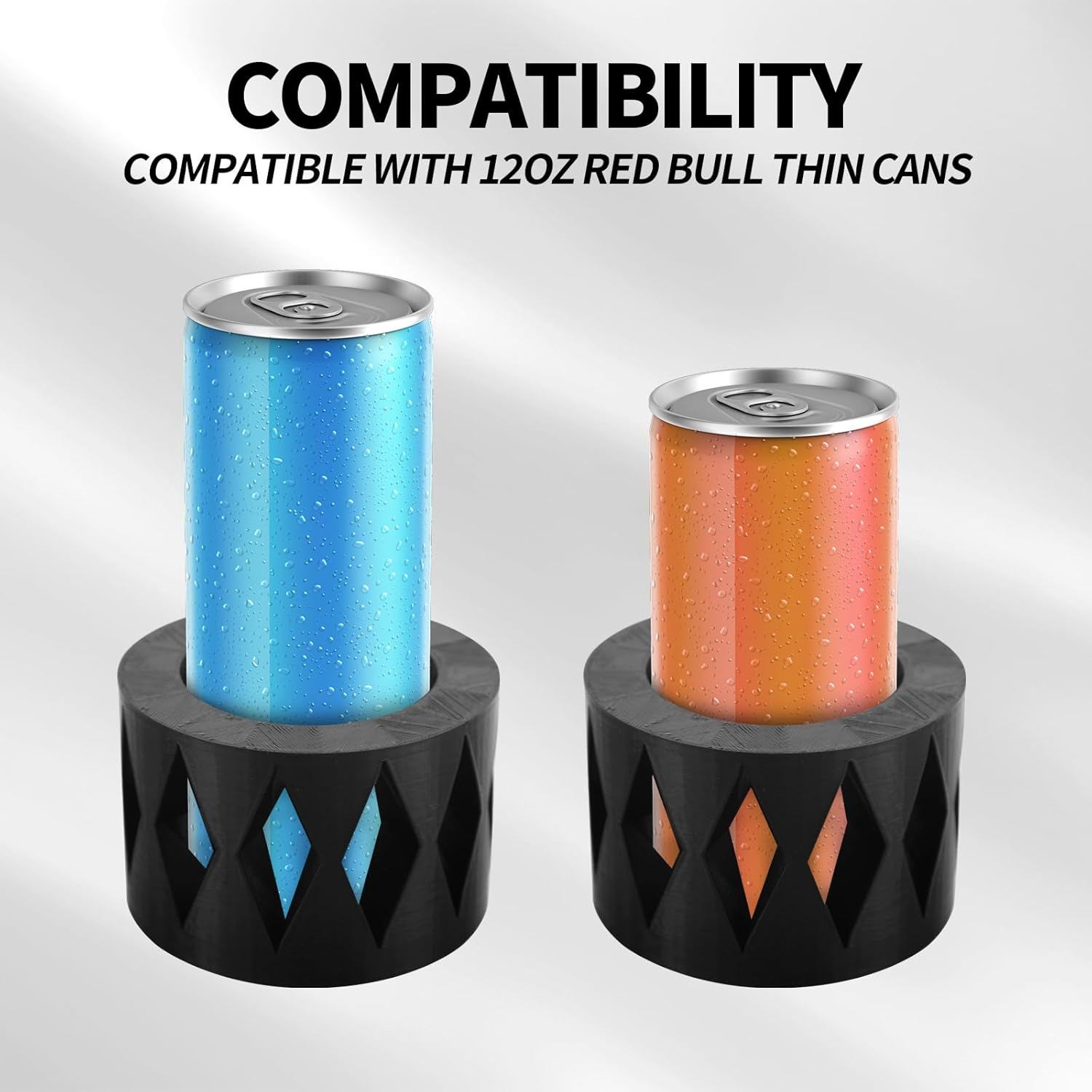 2Pcs Car Cup Holder Insert for Slim Cans, 3.5In Universal Cup Holder Adapter for 12Oz Cans Energy Drinks Secure Fit & Anti-Rattle image number 4