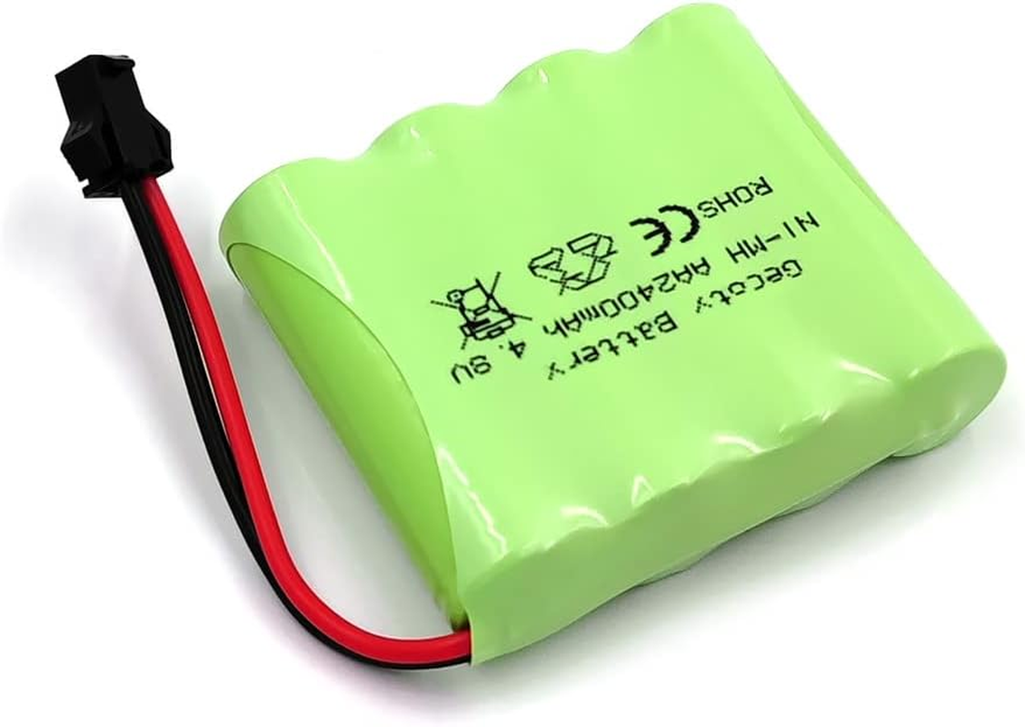 Gecoty&reg; 4.8 V Battery, 2400 Mah Rechargeable AA Nimh 4.8 V Battery Pack RC Car Battery with SM Plug for Remote Controlled Trucks, Lighting, Power Tools image number 3