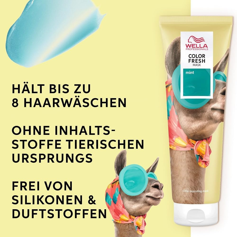 Wella Professionals Color Fresh Mask Mint - Hair Treatment for Visible Transformation of Hair Colour - Nourishing Tint with Avocado Oil - for Lightened and Light Hair - 150 Ml image number 6