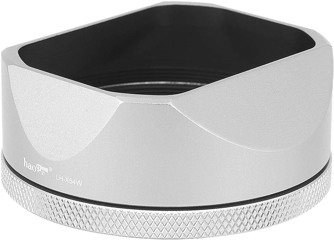 Haoge LH-X54W Square Metal Lens Hood Shade with 49Mm Adapter Ring for Fujifilm X100VI Fuji X-100VI Camera Silver - Black image number 6