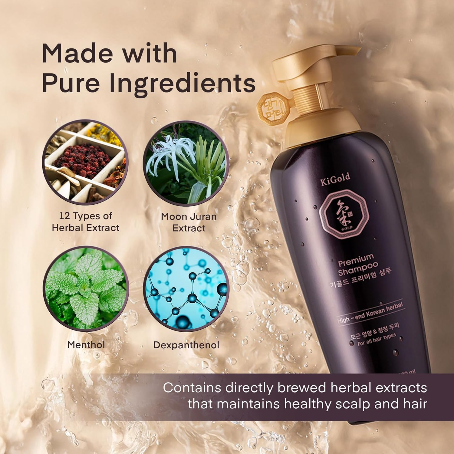 [DAENG GI MEO RI] Ki Gold Premium Shampoo 500Ml/Anti Hair Loss Scalp Protection Natural Medicinal Herbal Shampoo