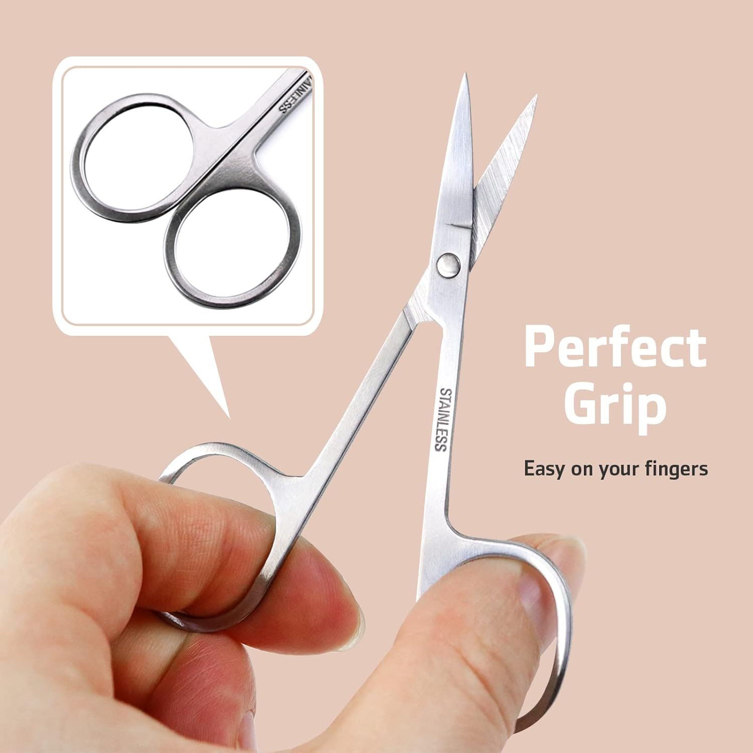 Sularpek 1 Pcs Cuticle Nail Scissors, Beauty Scissors, Professional Stainless Steel Nail Scissors, Professional Multi-Purpose, for Nails, Nose Hair, Eyebrow, Moustache image number 5