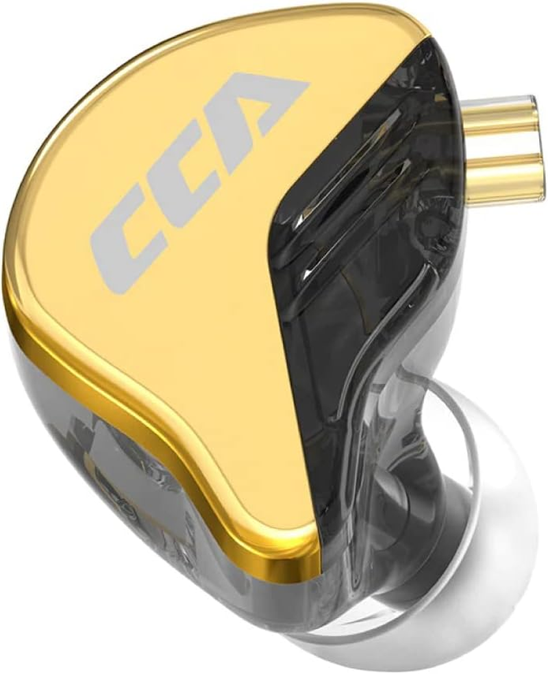 Hifi Kingdom CCA CRA+ Ultra Thin Diaphragm 10MM Dynamic Wired Earphones 0.75Mm Gold Plated Double Needle Pin in Ear Monitor Earphones Gold (With Mic) image number 4