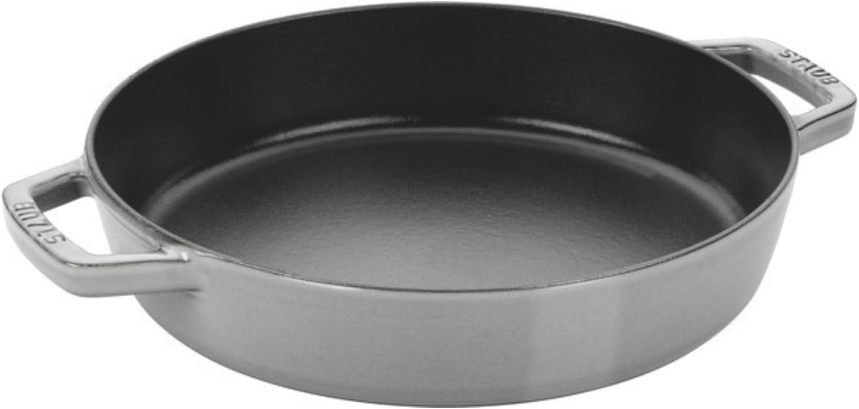 STAUB 40511-726-0 Cast Iron Frying Pan with Two Handles, Graphite Grey, 26 Cm