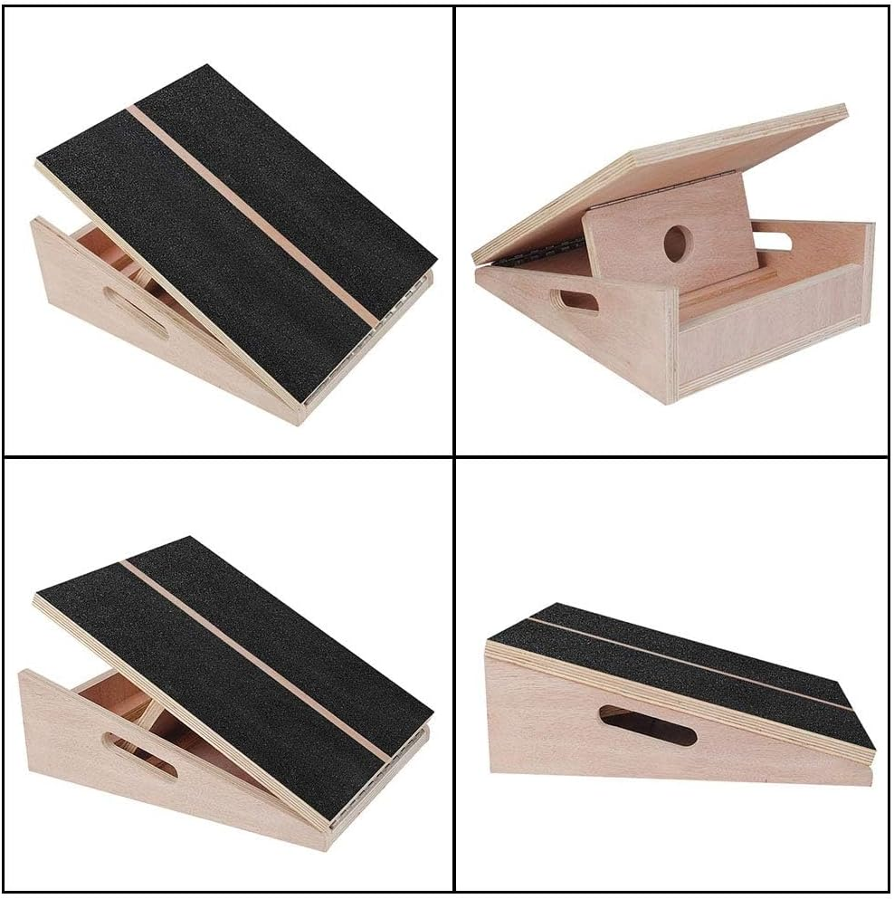 Professional Wooden Slant Board, Adjustable Incline Board and Calf Stretcher, Stretch Board - Extra Side-Handle Design for Portability (Black Full Cover) image number 2