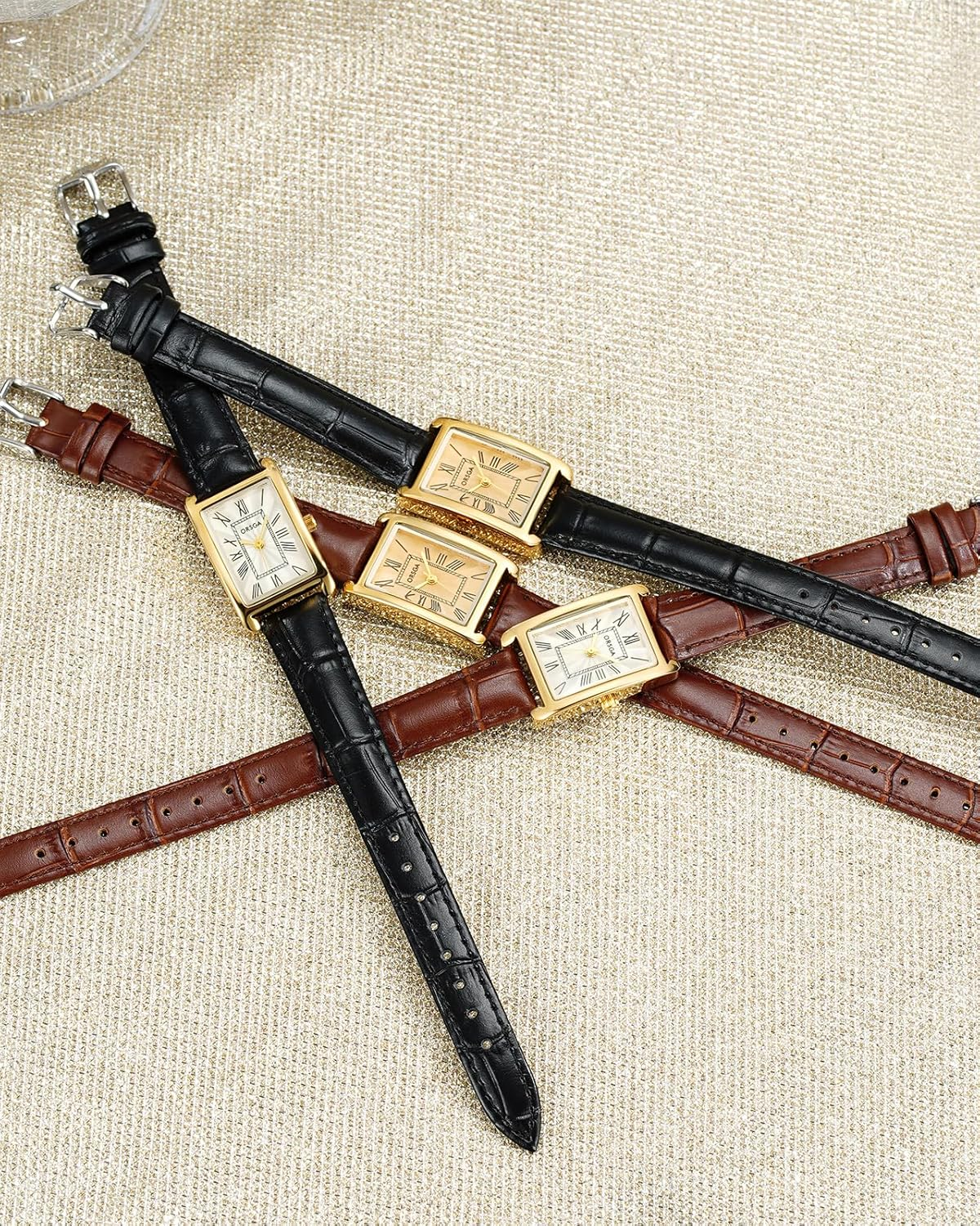 CIVO Ladies Watches for Women Leather: Waterproof Square Face Analog Quartz Wrist Watch Vintage Fashion Elegant Watch image number 6