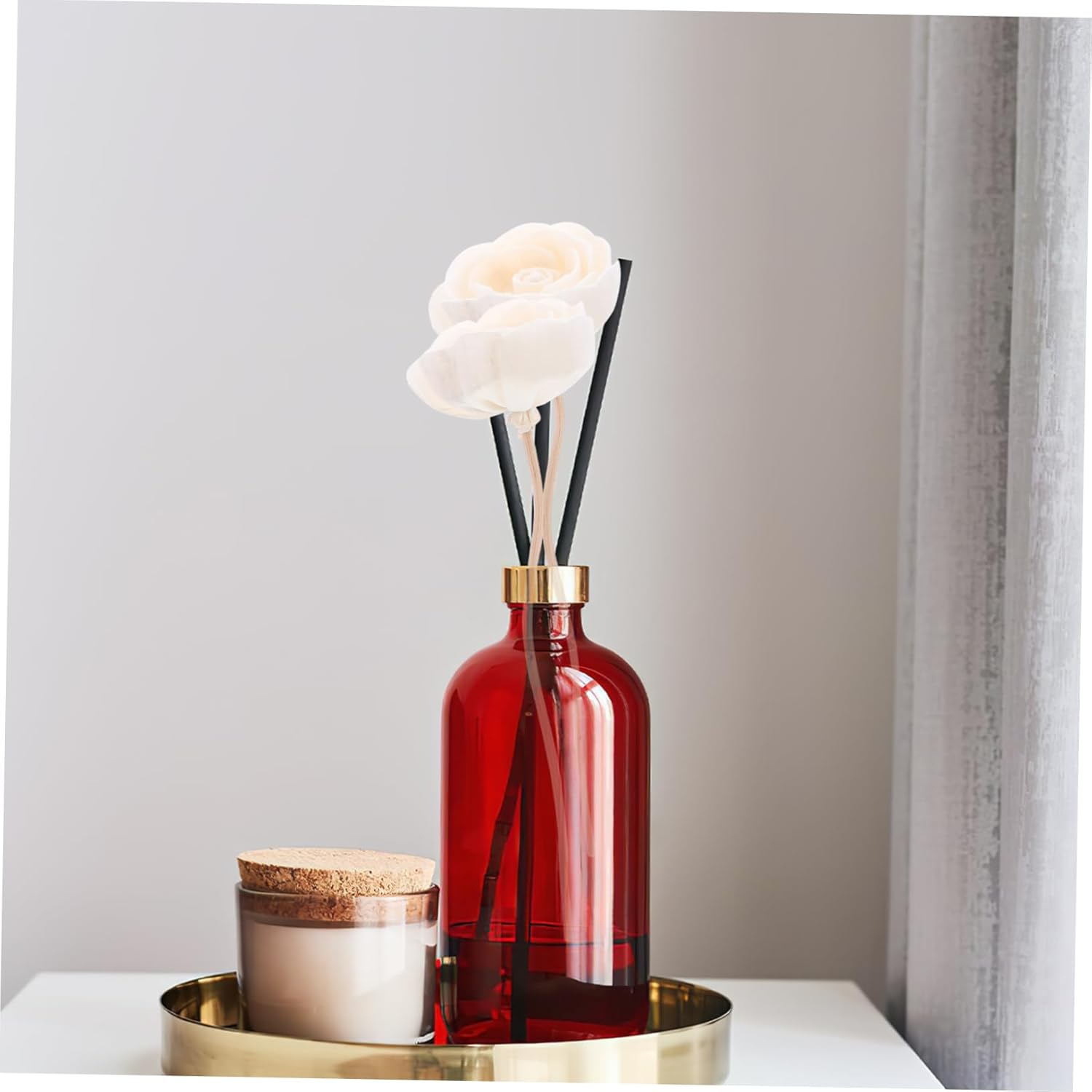 DOITOOL 50 Pcs Fragrance Diffuser Aroma Diffuser Scent Flower Rattan Oil Aroma Sticks Rose Flower Rattan Sticks Reed Stick Reeds Aroma image number 2