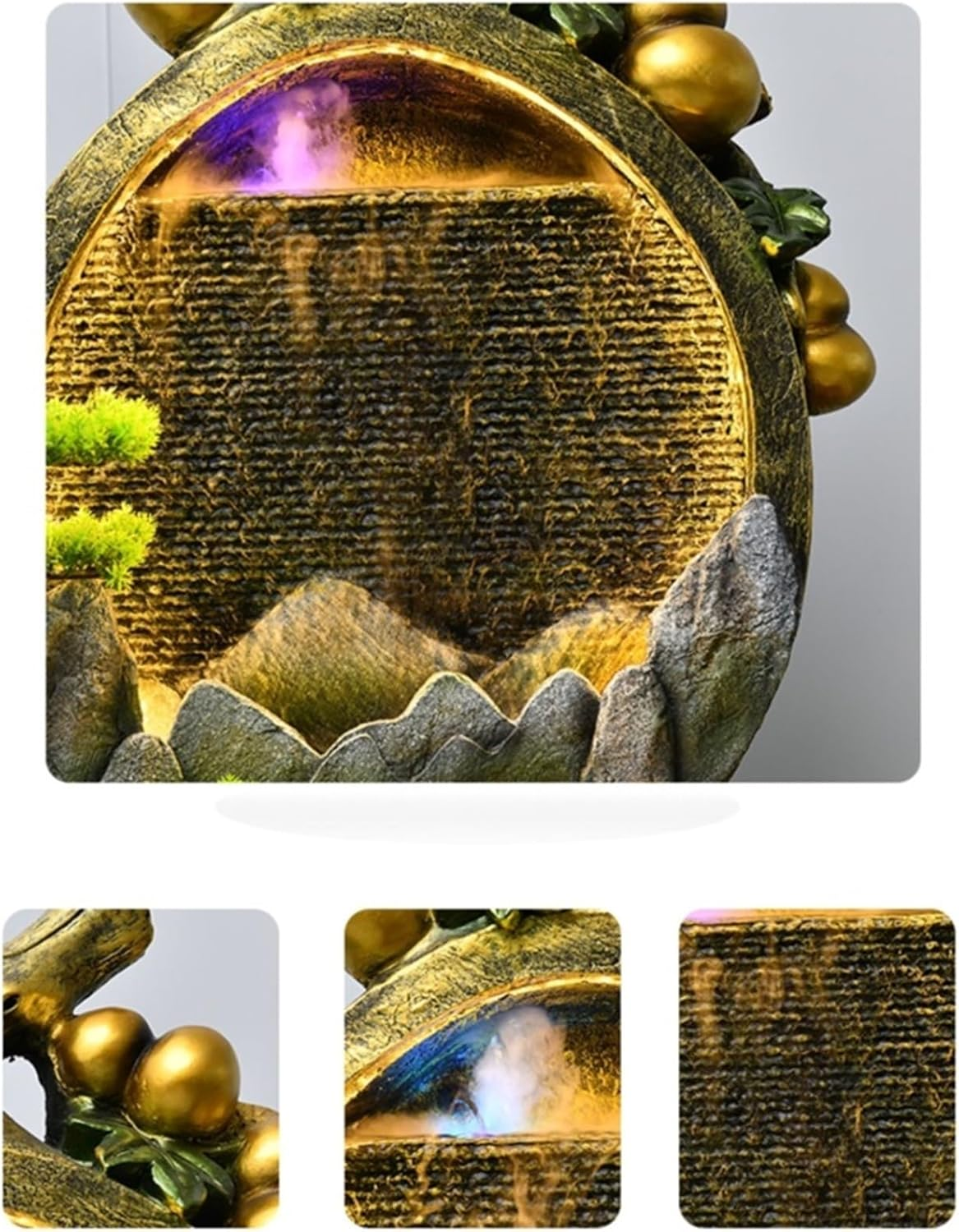 Outdoor Fountain Chinese Rockery Gourd Water Circulation Decoration, Living Room Office Courtyard Fountain(L)