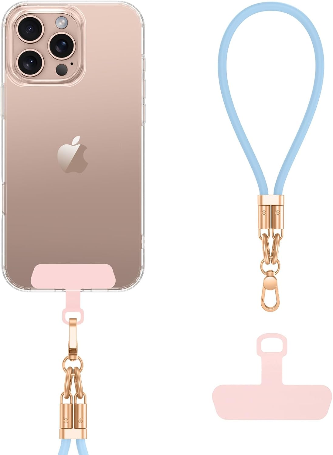 DUEDUE for Universal Silicone Phone Lanyard, Crossbody Phone Strap for Neck Adjustable Wrist Straps as Phone Grip Compatible with Most Phone Cases Cover