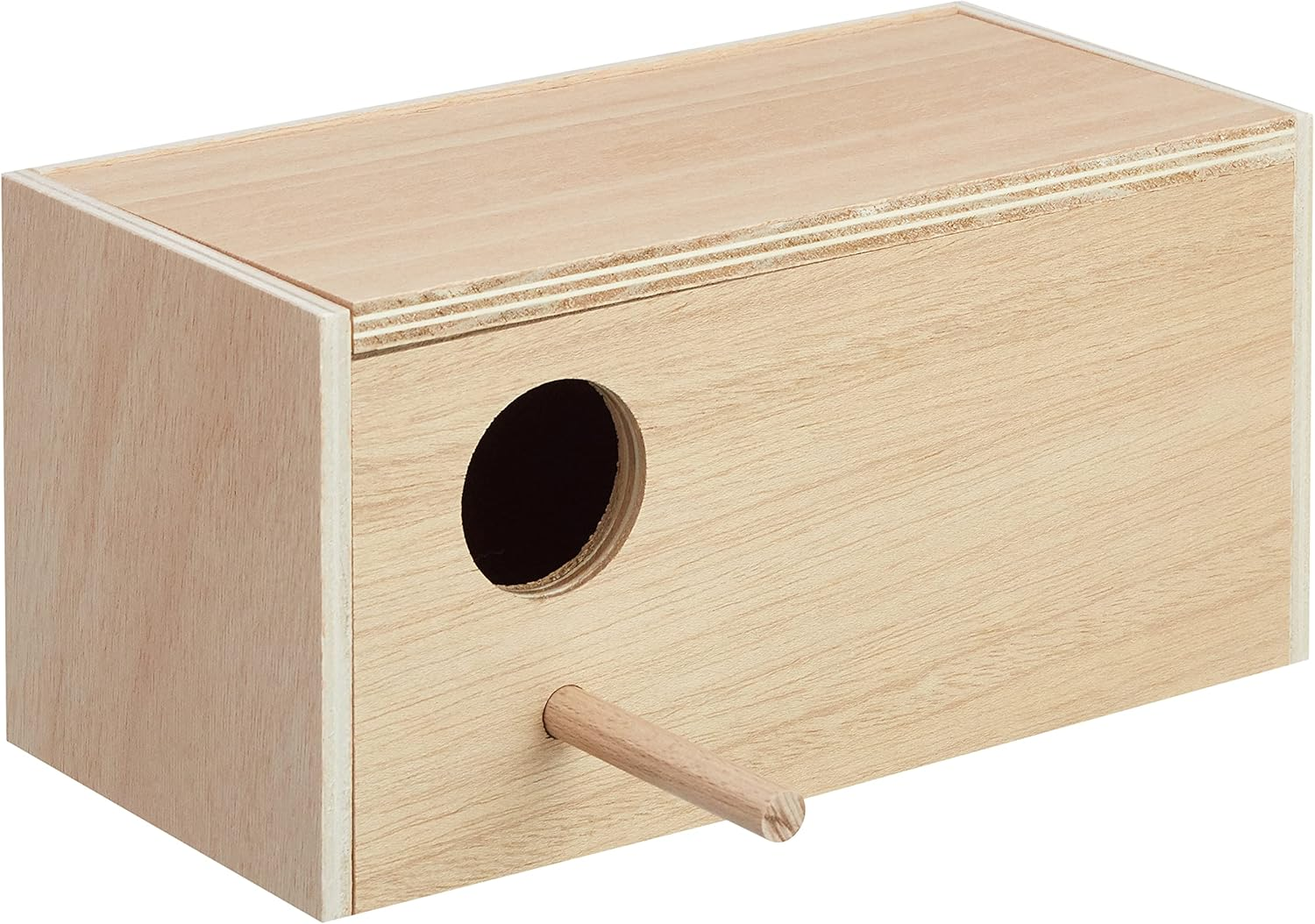 Nobby Budgie Nesting Box with Hole on Left; 28.5 X 14.0 X 14.0 Cm image number 1