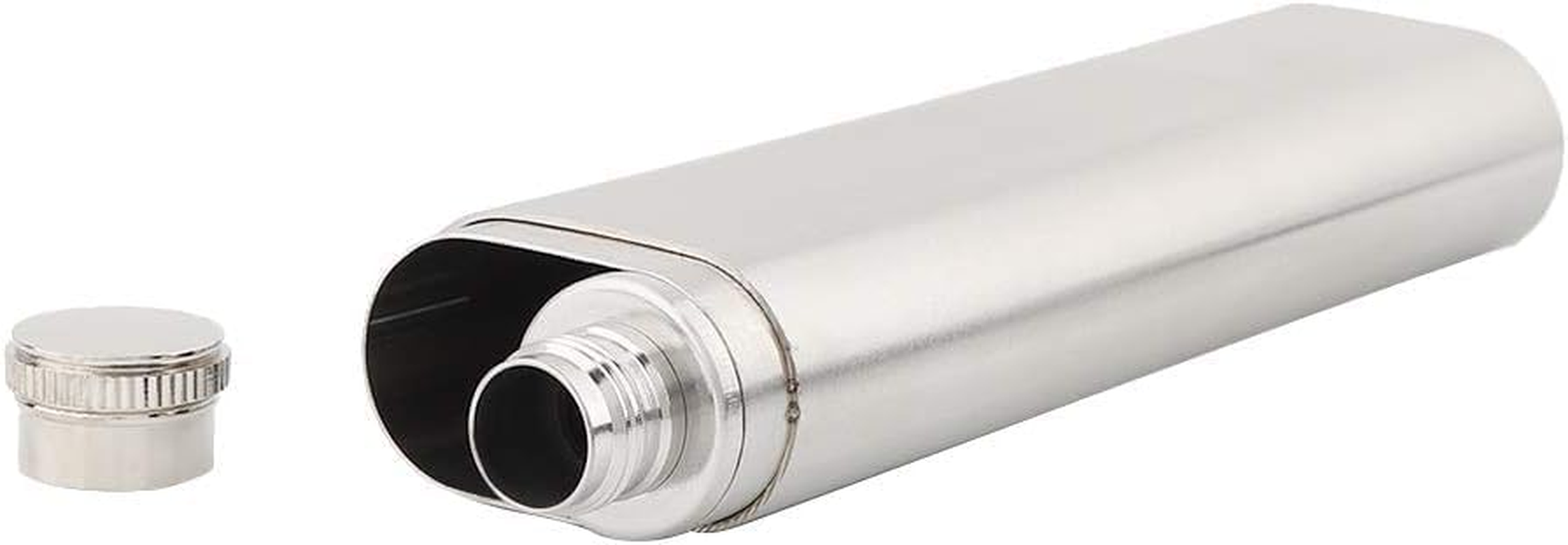 Two Tubes Stainless Steel Hip Flask and Cigar Holder Humidor Tube Travel Carry Case (Platinum, 18 * 4.5 * 2.5CM) image number 4