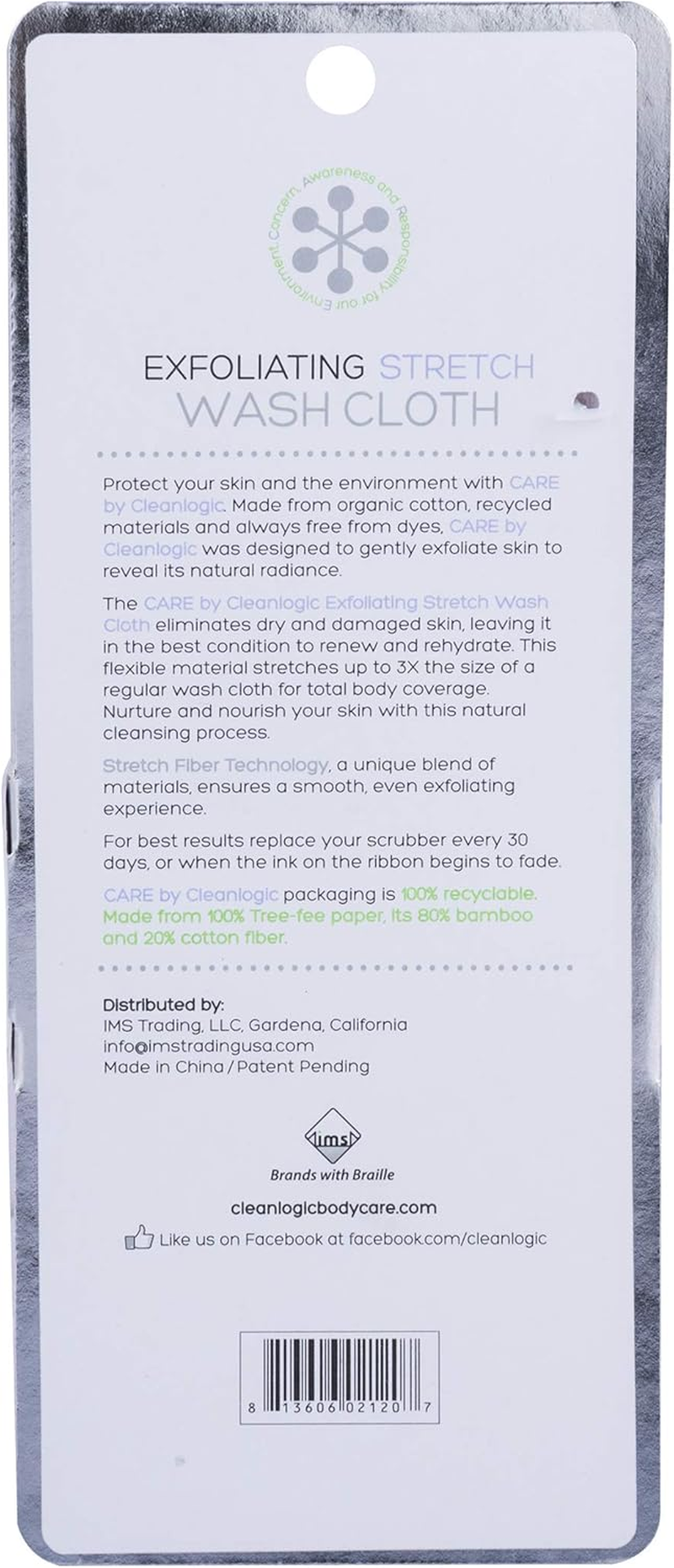 Care by Cleanlogic Exfoliating Stretch Wash Cloth (Pack of 3) image number 3