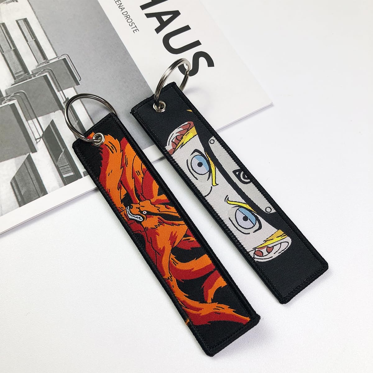 1 Pack Keychain Tag Anime Jet Tag Key Chain Embroidered - EDC for Motorcycles, Scooters,Atv,Car and Anime Gifts - Kn-02 image number 3