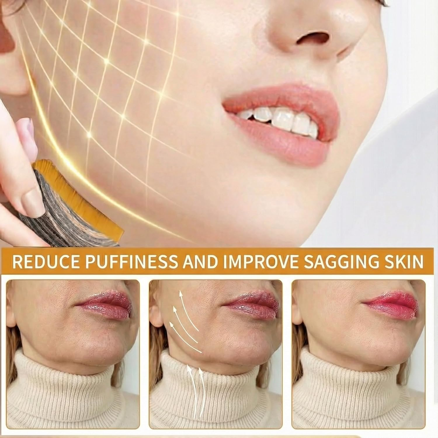 Lymphatic Drainage Brush, Dry Brushing Face Brush, Lymphatic Contour Face Brush for Puffiness Reduction, Jawline Sculpting, Chin Contour, Facial Massager with Ergonomic Design (2PCS) - 2Pcs image number 5