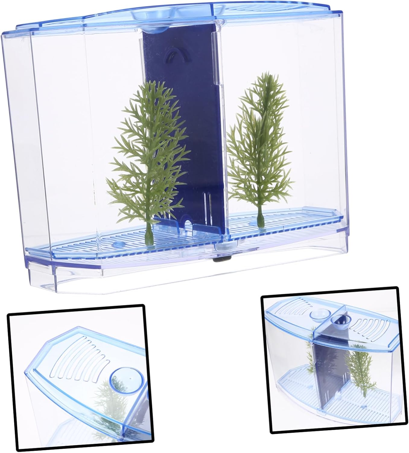 DECOMELODY Mini Transparent Fish Tank Small Plastic Aquarium Breeding Box for Fish and Hydroponic Plants Easy to Clean and Compact Tabletop Design for Desktop Aquatic Pets and DIY Micro Lands image number 5