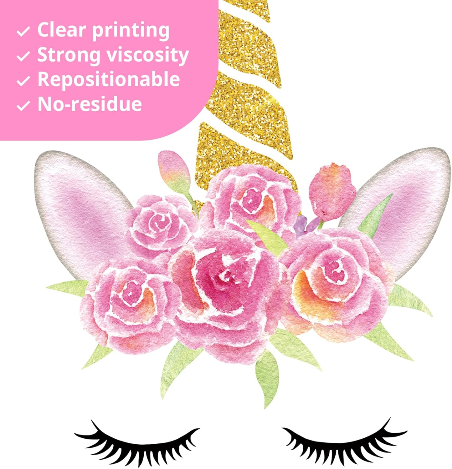 DECOWALL Unicorn Wall Stickers &ndash; Rainbow & Unicorn Wall Decals with Motivational Quotes for Kids Bedroom Nursery & Playroom Decor (DS8-8049) image number 5