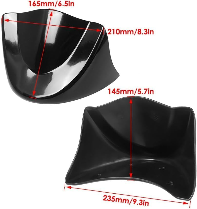 Baceyong Motorcycle Front Spoiler Chin Fairing Kit, Air Dam Fairing Cover, 2006-2017 Compatible with Har1Ey Dyna Fatbob Streetbob, Glossy Black image number 2