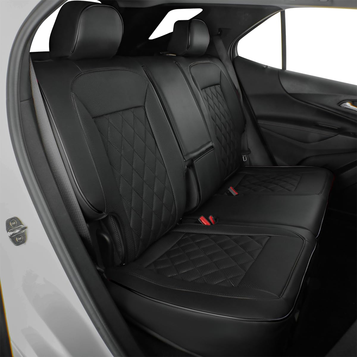 EKR RAV4 Hybrid Seat Covers Custom Fit for Toyota RAV4 Hybrid Cruiser/Hybrid Gx/Hybrid GXL 2019 2020 2021 2022 2023 2024 Leather Car Seat Covers Full Set -Nappa Leather A81 Diamond(Black) image number 5