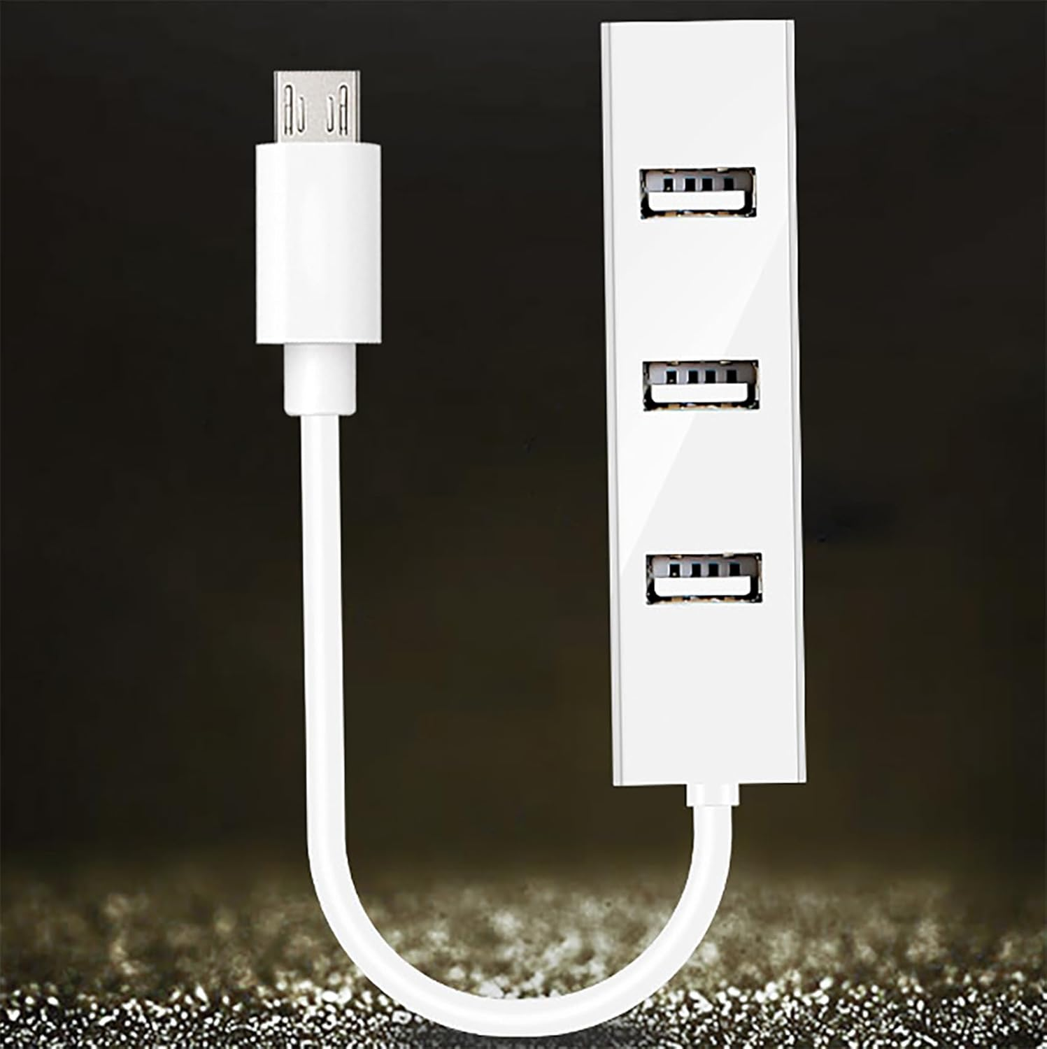 Tunghey Micro USB 2.0 Hub, Micro USB to USB 4 Port OTG Hub for Ras-Pberry Pi Zero (White) image number 3