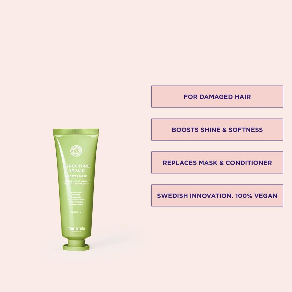 Maria Nila Hair Mask Booster Masque Structure Repair Repair Hair Treatment for Damaged Hair Anti-Frizz Effect 100% Vegan Sulphate & Paraben-Free 50 Ml image number 1