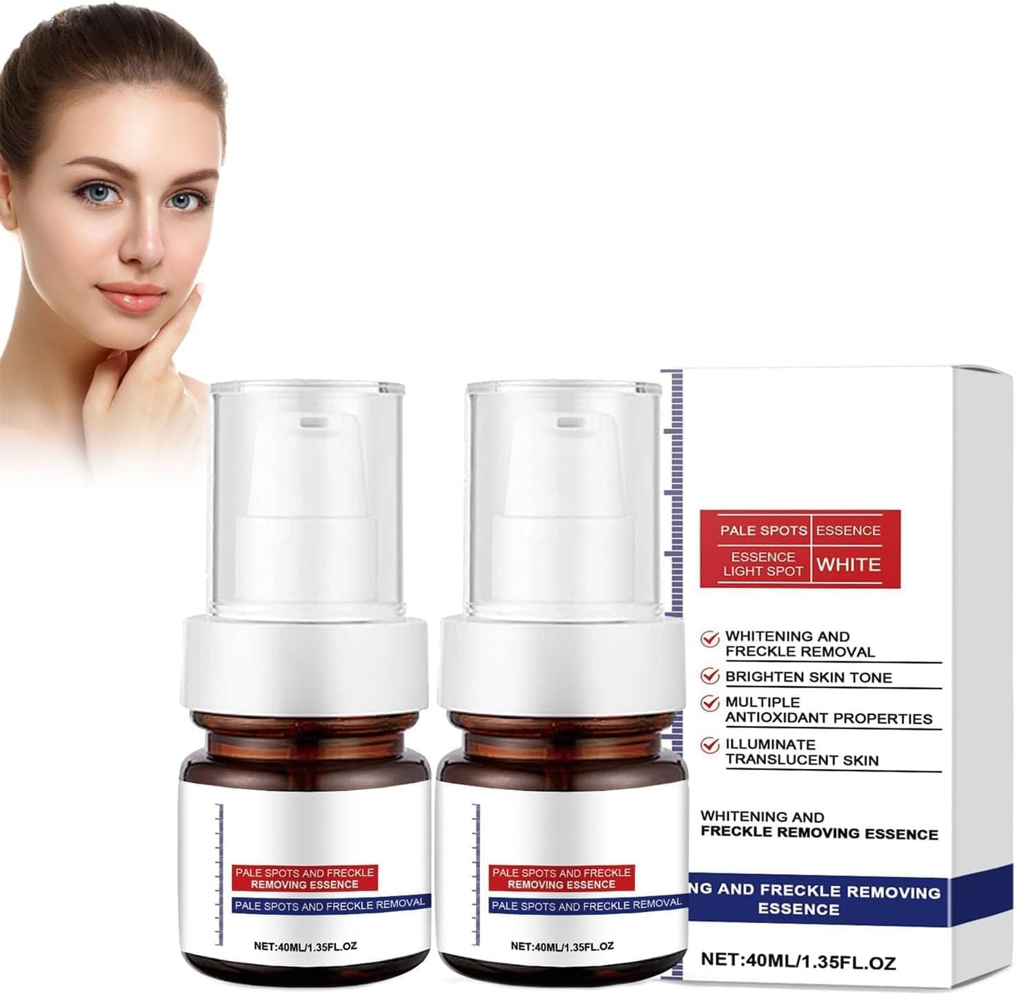 Whitening and Freckle Removing Essence, Dark Spot Removal Serum,Vitamin C Whitening Freckle Cream image number 4
