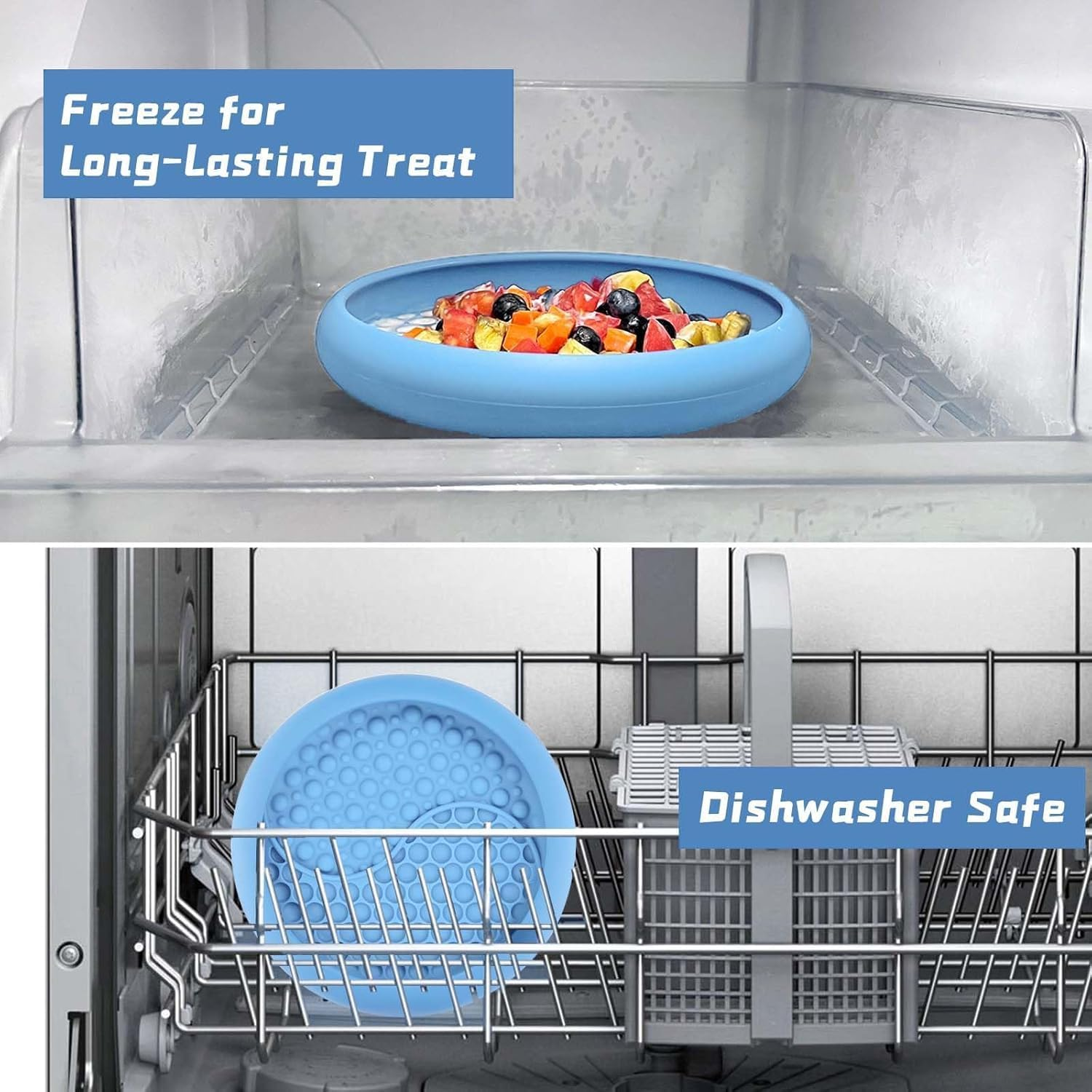 Kawlxpp Lick Mat for Dogs Silicone Lick Mats Dog Slow Feeder, Puppy Cat Licking Pad to Reduce Anxiety (Lt Blue, Small) image number 4