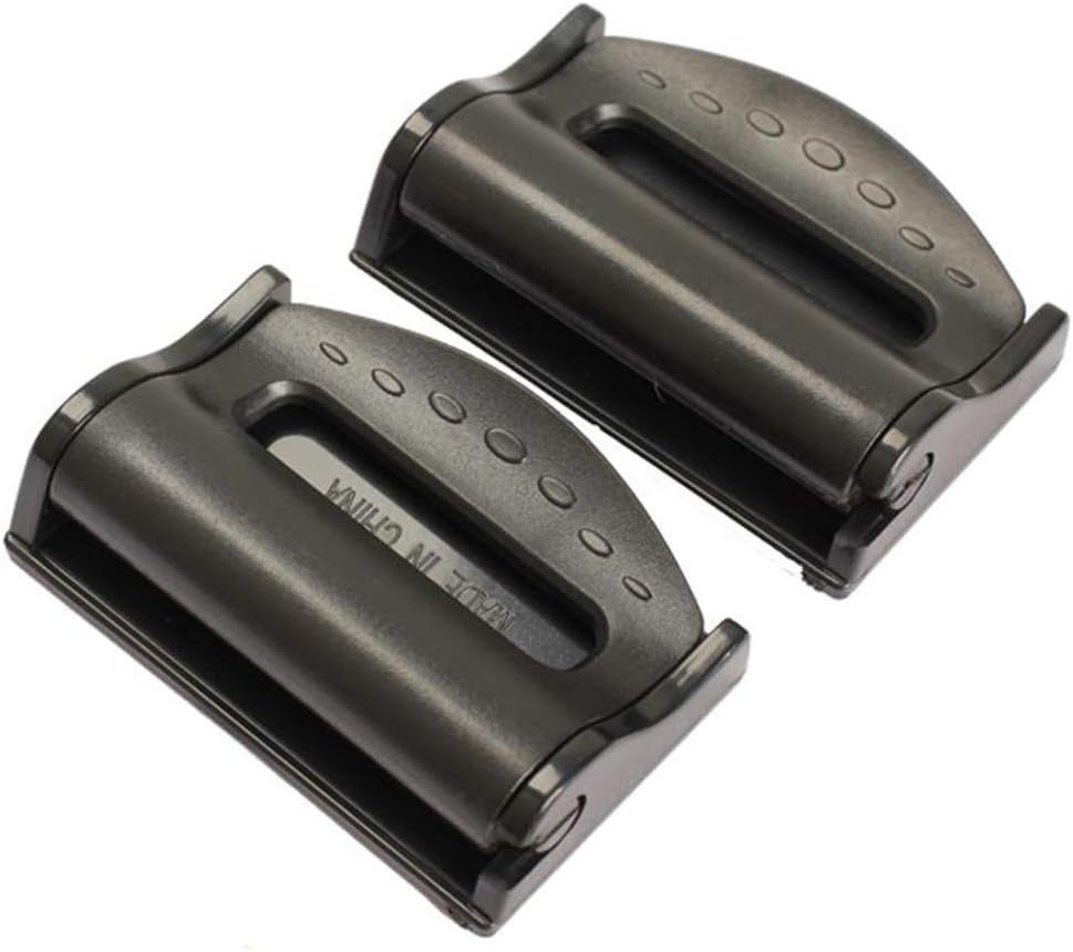 2 Pack Car Seatbelt Adjuster, Car Seat Belt Clip Stopper, Shoulder Neck Strap Positioner, Universal Plastic Lock Strap Clamp Auto Vehicle Clip for Kids and Adults (Black)