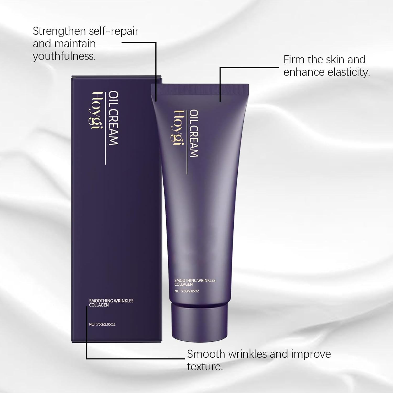 Anti-Wrinkle Collagen Face Cream, Skin Firming and Smoothing Moisturiser, 75G