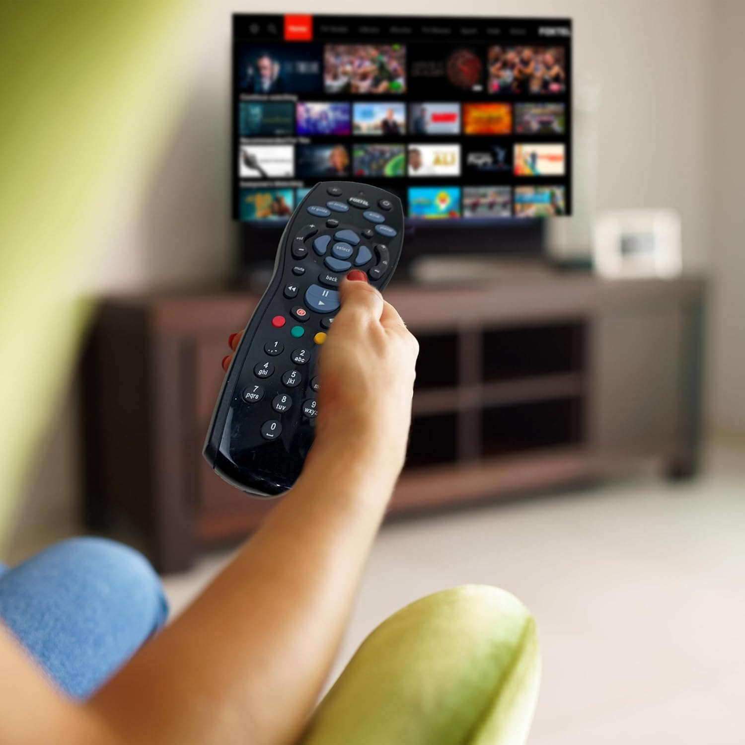 Laser Remote Control for Foxtel Iq &ndash; Compatible with Iq2, Iq3, Iq4 & Iq5 &ndash; No Programming Needed &ndash; Full Function Replacement Remote for Foxtel Set-Top Boxes &ndash; Uses 2 AA Batteries &ndash; Black image number 1