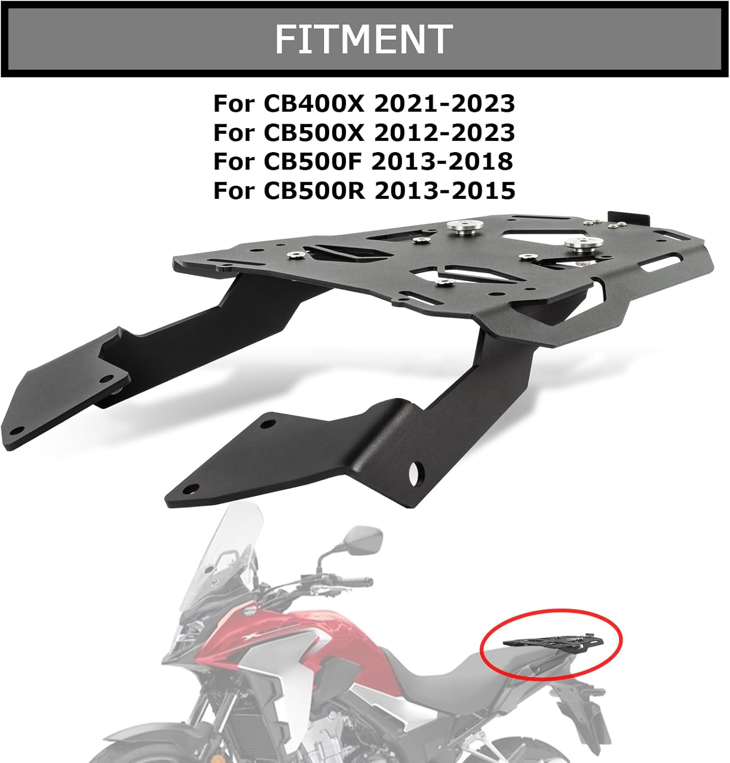 PSLER&reg; Motorcycle Accessories Rear Carrier Luggage Rack for CB500X 2013-2020 CB500F 2013-2015 CBR500R 2013-2015 image number 4