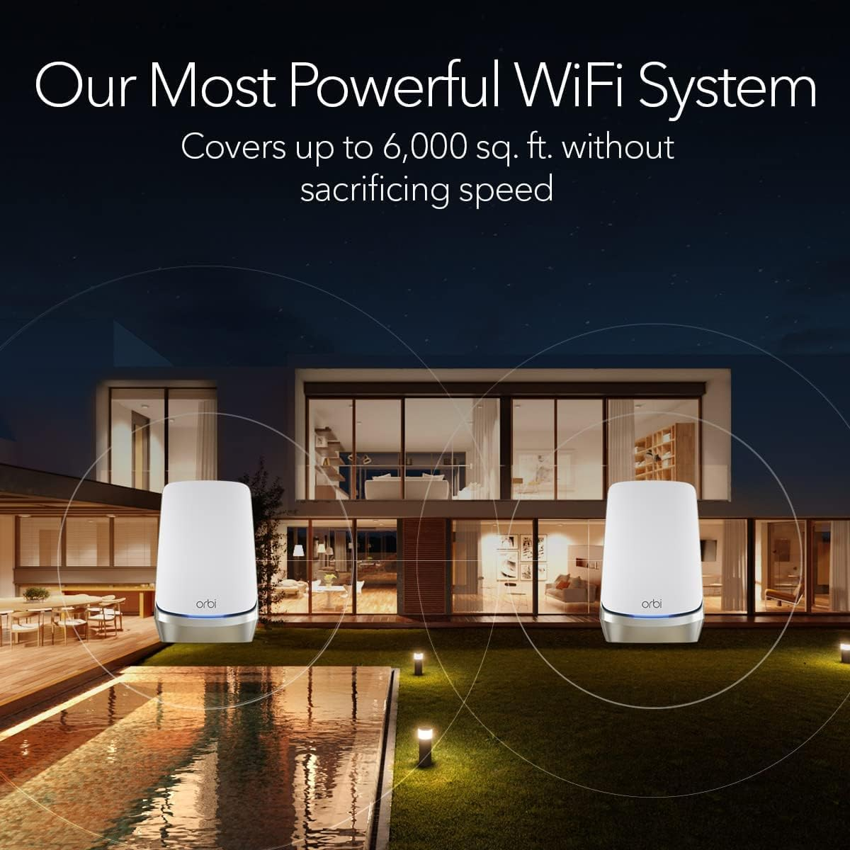 NETGEAR Orbi Whole Home Wifi 6E Quad-Band Mesh System (RBKE962) | AX11000 Wireless Speed (Up to 10.8Gbs) | 2 Pack - White image number 3