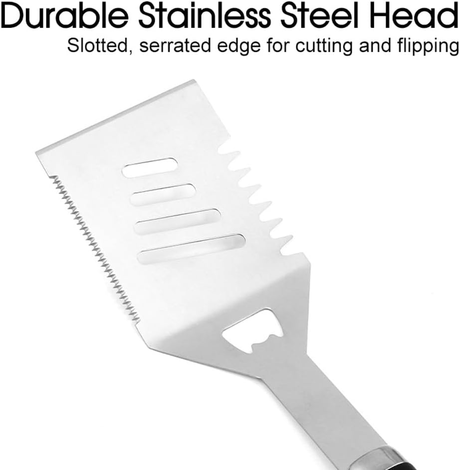 Ledlabs Professional BBQ Spatula Set (1/2/3-Pack) &ndash; 44.5Cm Extra Long Stainless Steel Grill Turner with Bottle Opener &ndash; Heat-Resistant Non-Slip Handle &ndash; Perfect for Burgers, Steaks (1) image number 6