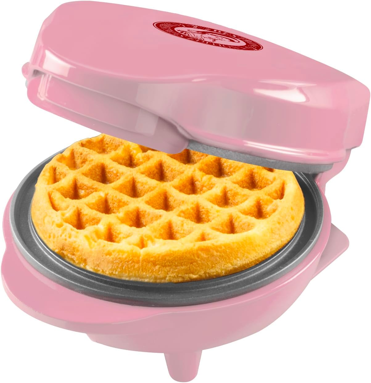 Bestron Mini Waffle Maker in Christmas Edition, Waffle Maker with Non-Stick Coating, Waffle Maker Ideal for Christmas, Parties or as a Gift, Waffle Size: 10 Cm, Colour: Matte Green