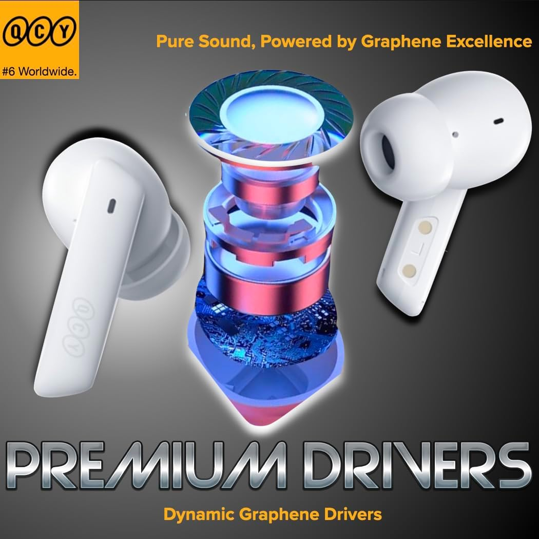 QCY HT05 TWS Earphones, ANC (White)