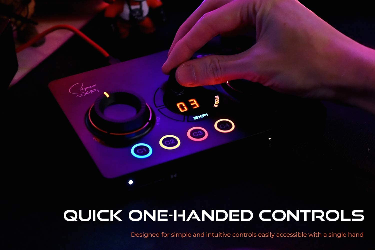 Creative Sound Blaster GC7 Game Streaming DAC Amp Ft Programmable Buttons, Super X-Fi, 7.1 Virtual Surround, Battle Mode, Scout Mode, Gamevoice Mix, for PC, PS4/PS5, Nintendo Switch, Xbox image number 5