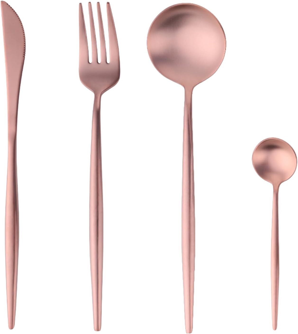 16 Piece Silverware Set, Stainless Steel Flatware Set Service for 4, Tableware Cutlery Set Including Knives Forks Spoons, Mirror Polishing, Dishwasher Safe (Rainbow)