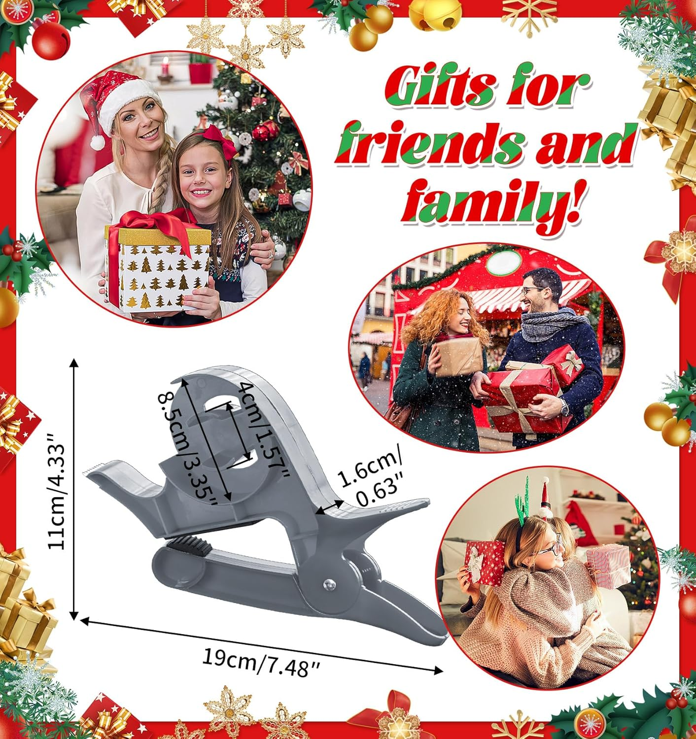 2 Pack Wrapping Paper Clamps Tape Dispenser Gift Wrap Cutter Tools for Smooth and Precise Cutting Easy to Use Paper Roll Holder for Holiday and Birthday Wrapping Organisation(Grey)