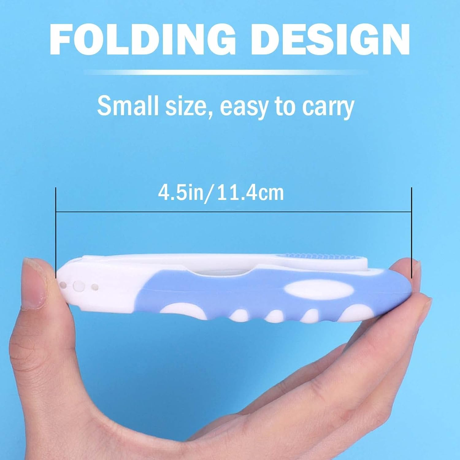 2-Pack Folding Travel Toothbrushes &ndash; Soft Bristle, Compact & Portable Toothbrush for Camping, Hiking, Business Trips & Daily Use image number 3