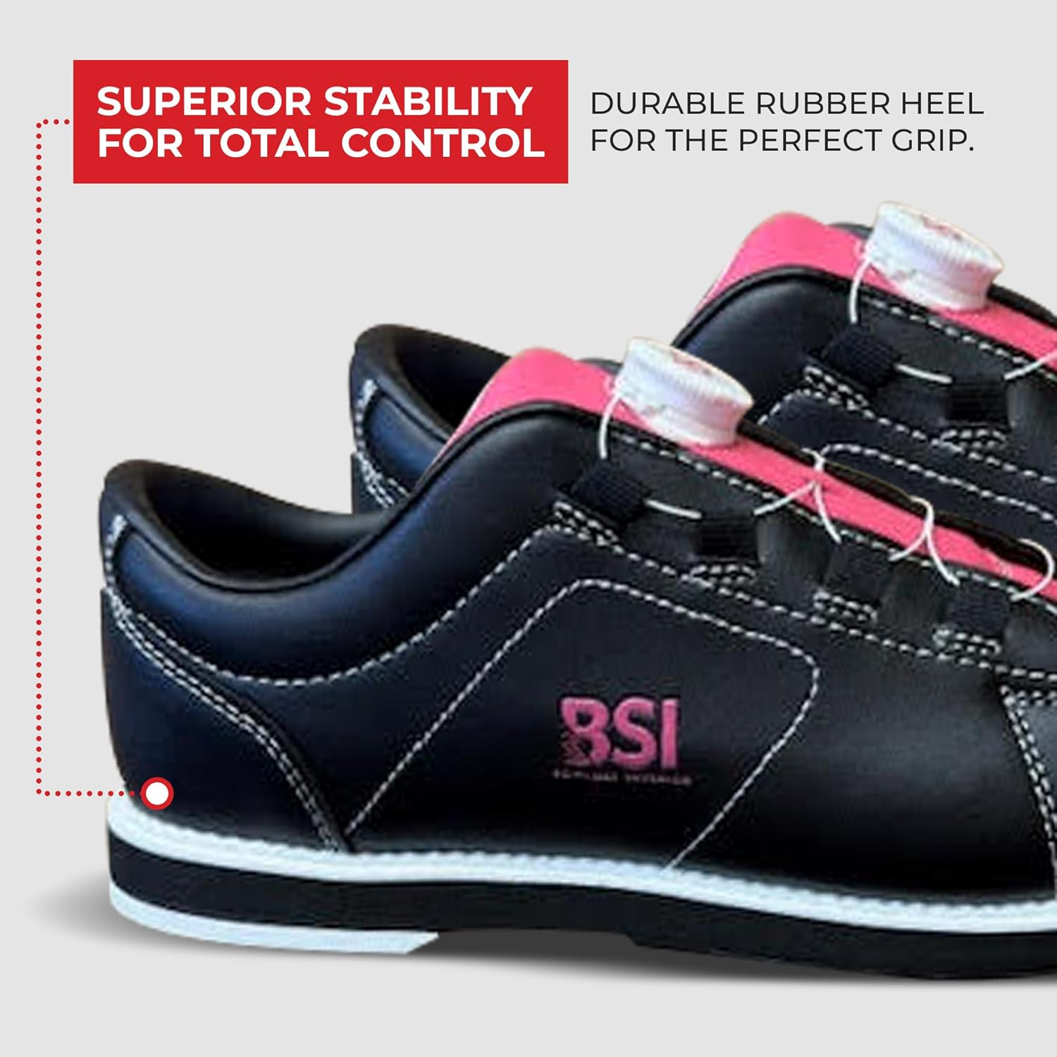 BSI Women'S Revival Dial Shoe - Lightweight Bowling Shoes with Enhanced Comfort & Support, Black/Pink image number 3