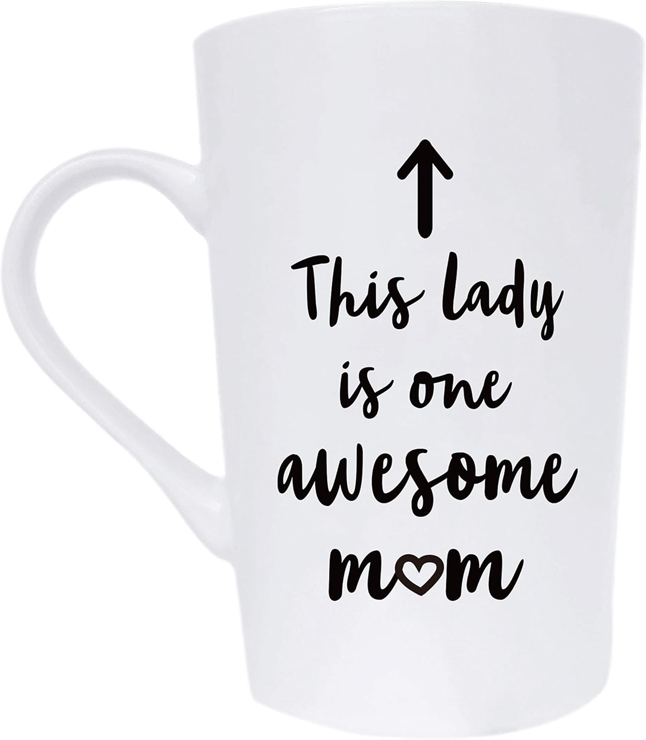 This Lady Is One Awesome Mum Coffee Mug Christmas, Funny Quote Cup for Mother'S Day or Valentine'S Day Gifts from Daughter Son or Husband, White 12 Oz image number 1