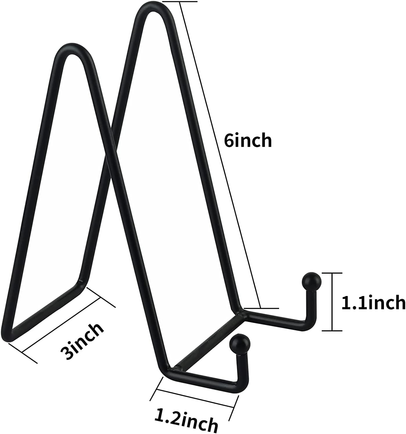 3 Pcs 6'' Plate Stand Display Plate Holder Picture Stand Iron Easel Stand.Book Display Stand Tabletop Art Decorative Trays (Black) - Gold image number 2