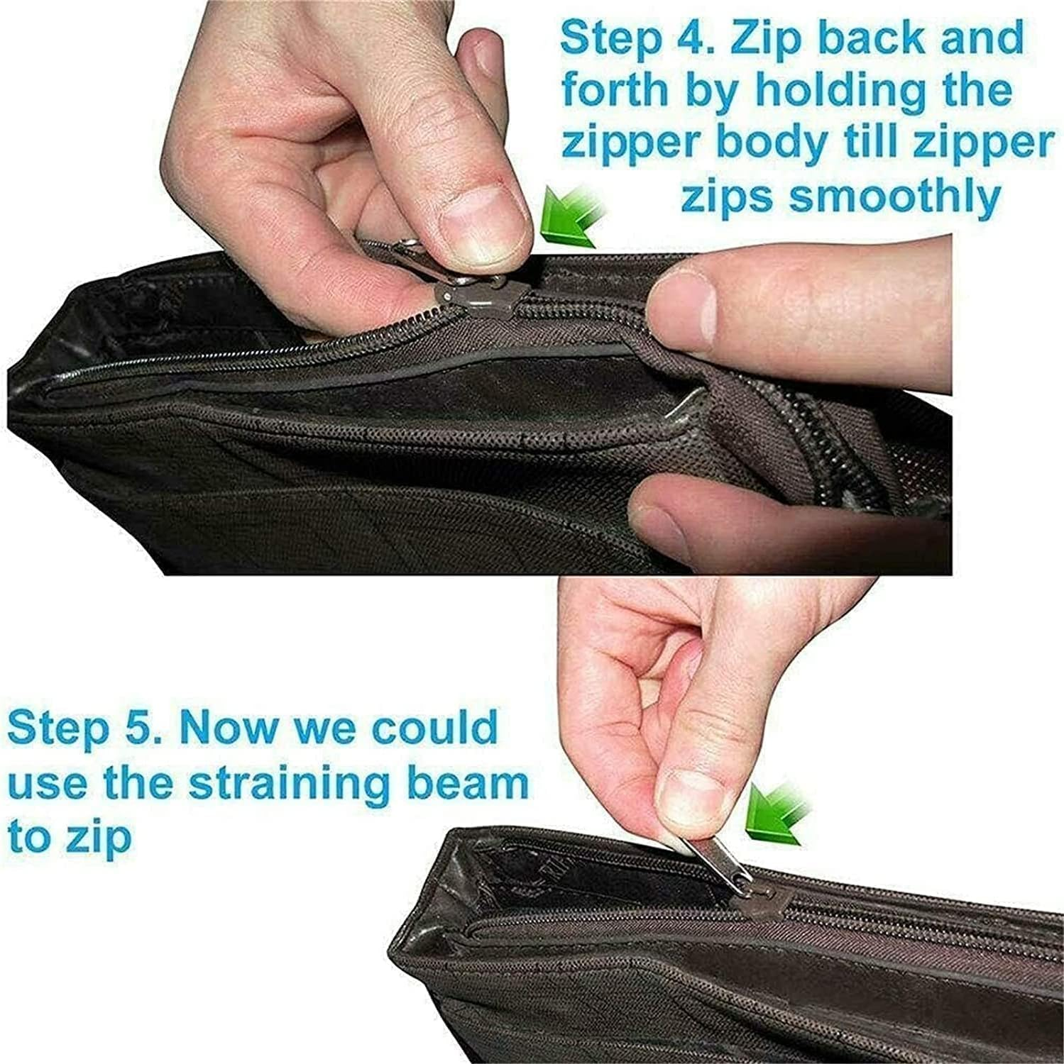 12Pcs Black Fix Zip Puller,Zip Slider Repair Instant Kit,Fix Zipper Removable Rescue Replacement Pack,Instant Zipper Set for Coats Jacket,Luggage,Backpacks Zippers Undergarment Sewing image number 4