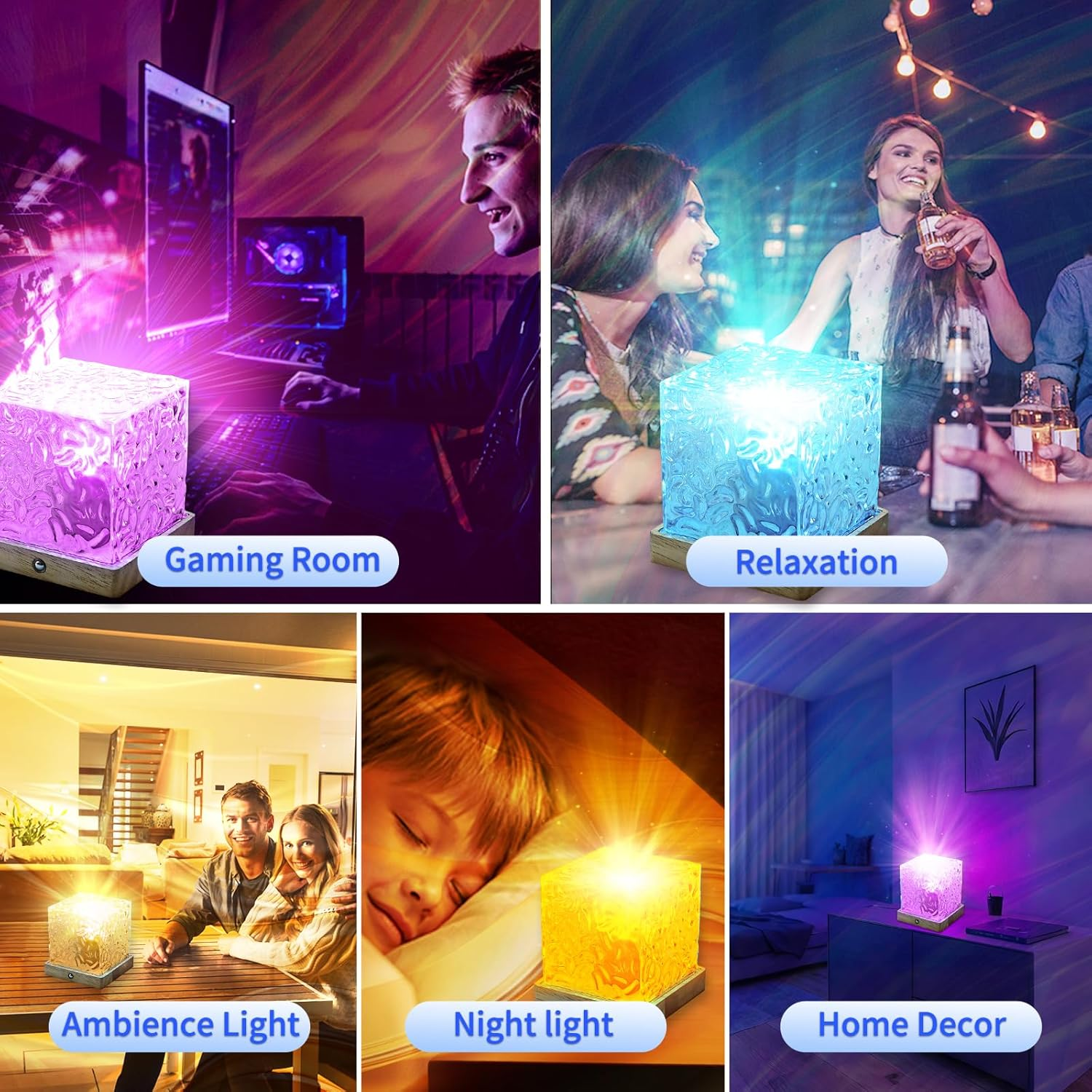 LETOUR Aurora Lamp Galaxy Projector Northern Lights Luminorthe Cube Lamp 16 Colors & 30 Modes Ocean Wave Night Light for Kids, Ceiling Projector for Bedroom/Party/Game Rooms image number 5