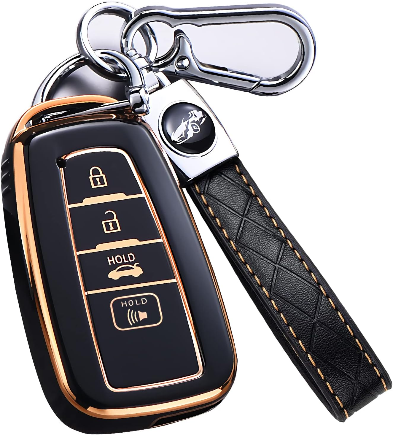 Toyota Camry RAV4 Highlander Corolla Avalon C-HR Prius GT86 Key Fob Cover, Premium Soft TPU 360 Degree Protector, Gray