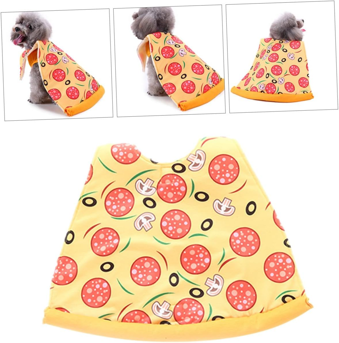 Hohopeti Halloween Pet Costume Pizza Dog Cloak Creative Christmas Pet Clothes Warm Garment Outfits for Dogs for Festive Occasions image number 4