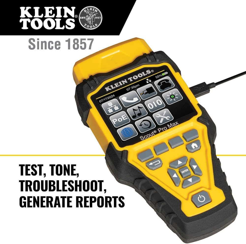 Klein Tools A-VDV501-770 Cable Tester Set, Scout Pro Max Ethernet, Coax/Video, Phone, (RJ11/RJ12/RJ45) F-Connector Cables, Test-N-Map Remotes image number 1