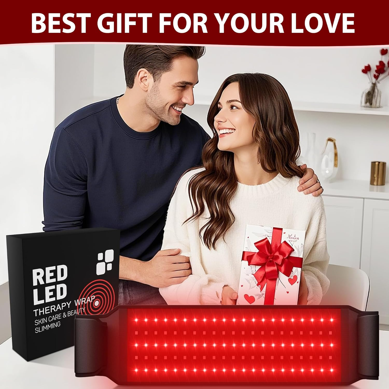 Upgrade Red Light Therapy Belt, Red Light Therapy Device for Body with Timer for Back Shoulder Waist Muscle Pain Relief for Women Men, 140 Leds, 3 in 1 Led Beads, 660Nm Red Light & 850Nm near Infrared Light Therapy Belt image number 3