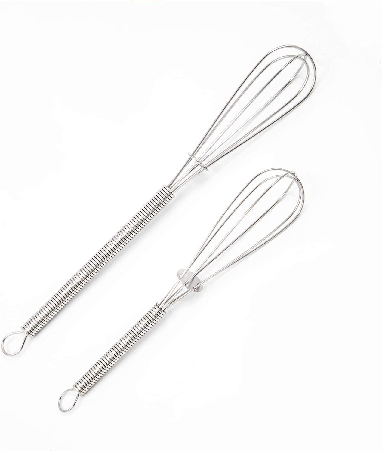 Wingsflying 4 Pack Mini Wire Kitchen Whisks Small Egg Whisk Gravy Sauce Mini Whisk Silver-Each of 2PCS 5 Inches and 7 Inches image number 2