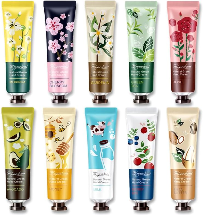 10 Pack Hand Cream Gift Set for Women,Mothers Day for Mom,Teacher Appreciation,Nurses Week Gifts,Birthday Gifts for Women,Natural Plant Fragrance Mini Lotion Moisturizing Hand Care Cream