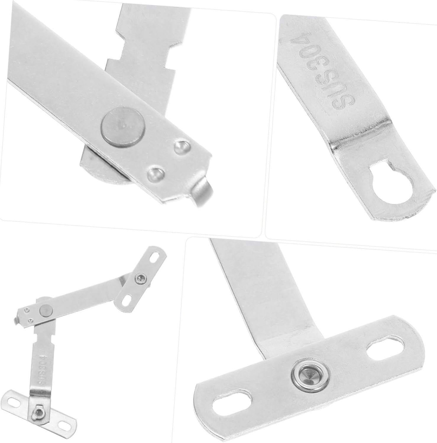 Toddmomy 4 Sets Stainless Steel Window Limiter for Casement and Sliding Windows Safety Opening Restrictor Lock Security Stopper for Home Ventilation Control Silver image number 5